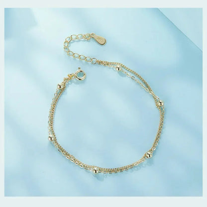Bracelet à double chaîne en argent sterling 925
