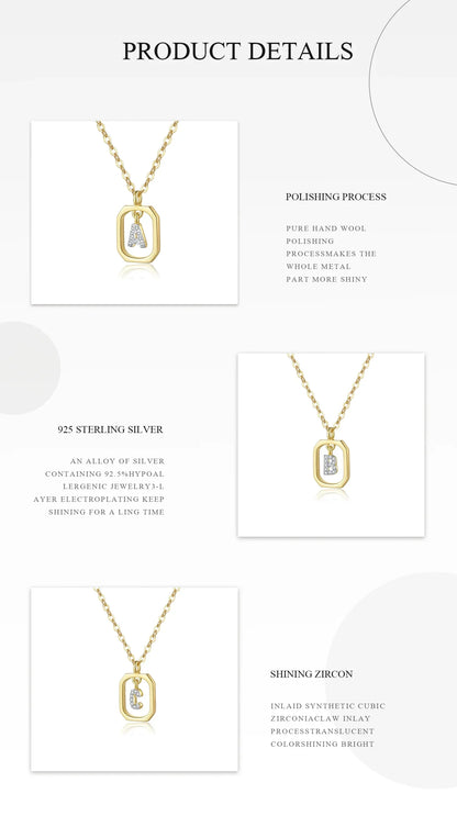 Collier initial personnalisé en argent sterling 925