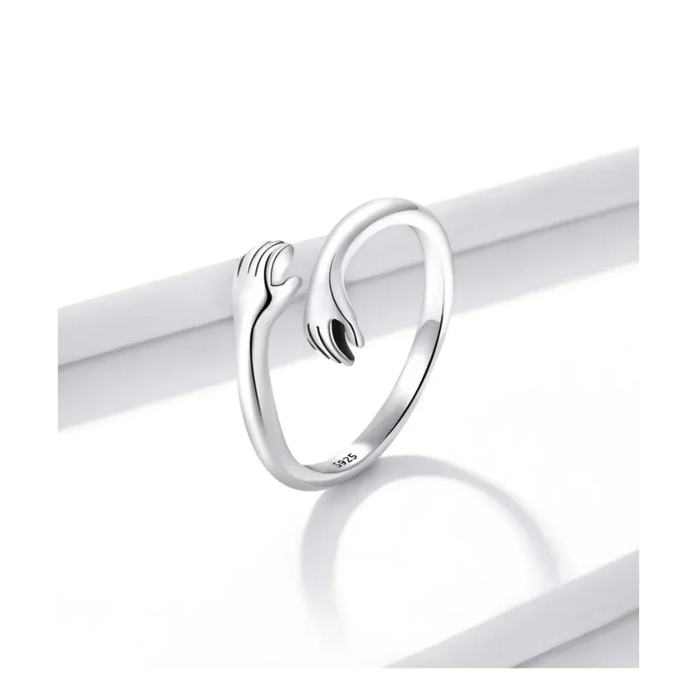 Bague Étreinte en Argent Sterling (Ajustable)