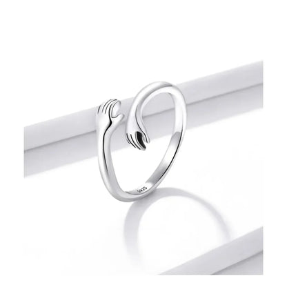 Bague Étreinte en Argent Sterling (Ajustable)