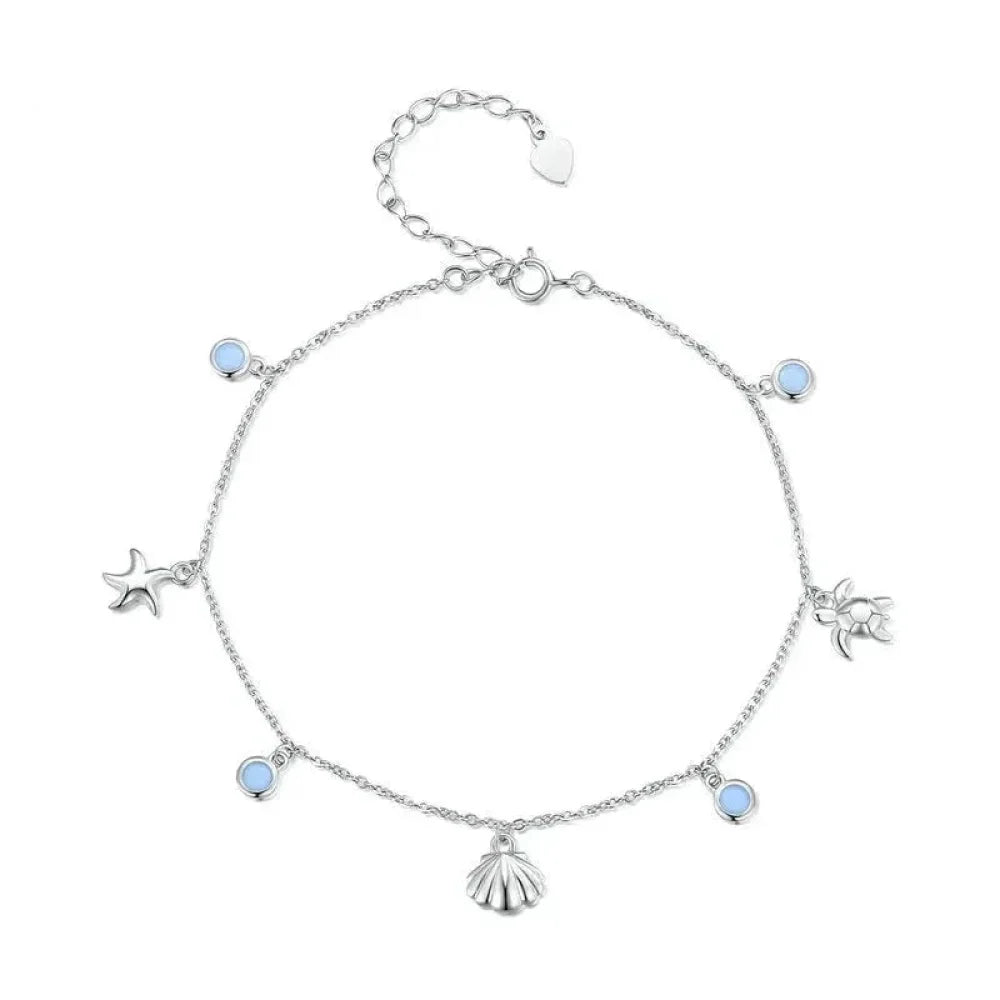 Le jonc de cheville Tropical Opal Sea Star & Shell