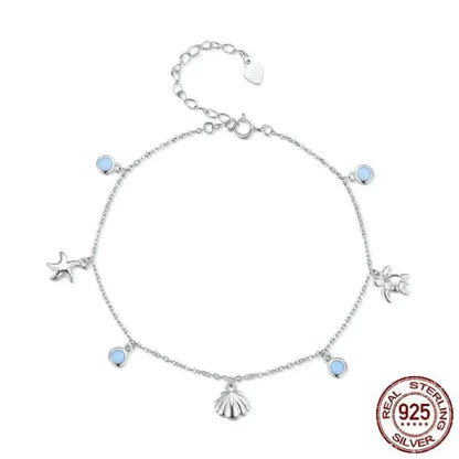 Le jonc de cheville Tropical Opal Sea Star & Shell
