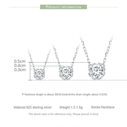 Gorgeous Shiny Choker - 925 Sterling Silver Geometric Cut Zircon Pendant Necklace