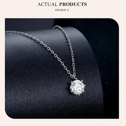 Collier pendentif éblouissant en argent sterling avec moissanite de 0,8 carat