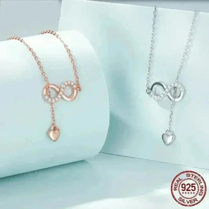 Amour éternel : délicat collier infini en argent sterling