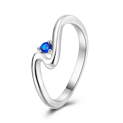 Bague Vague Bleue en Argent Sterling 925
