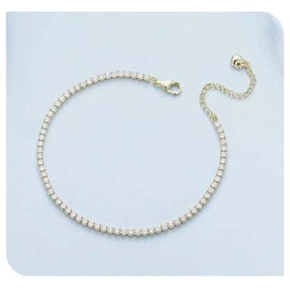 Bracelet de tennis en argent sterling 925 et zircone cubique