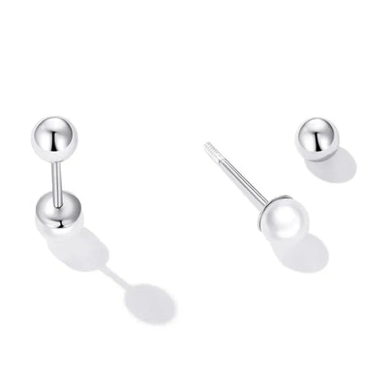 Charme et élégance : clous d'oreilles à vis en argent sterling 925 avec perles