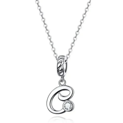 Collier classique avec initiale en argent sterling 925