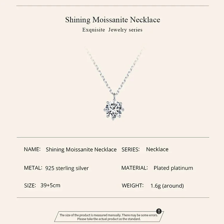 Collier pendentif éblouissant en argent sterling avec moissanite de 0,8 carat