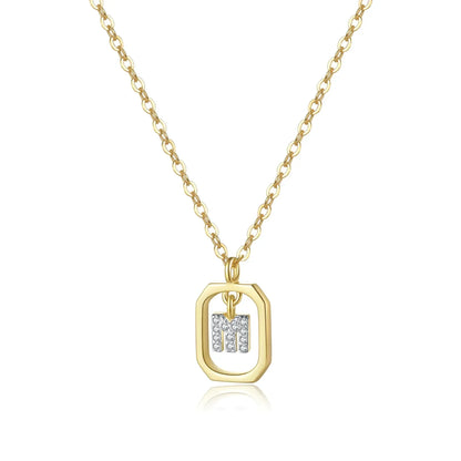Collier initial personnalisé en argent sterling 925