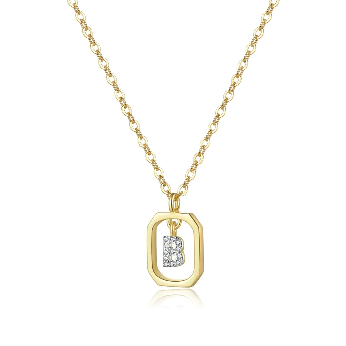 Collier initial personnalisé en argent sterling 925