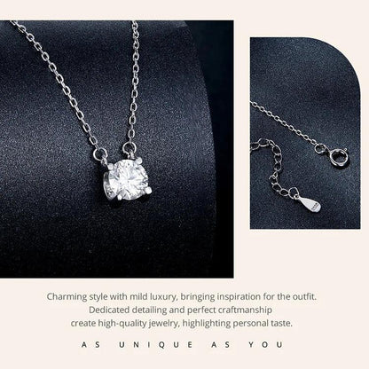 Collier Pendentif Moissanite 1 carat en Argent Sterling Éclatant