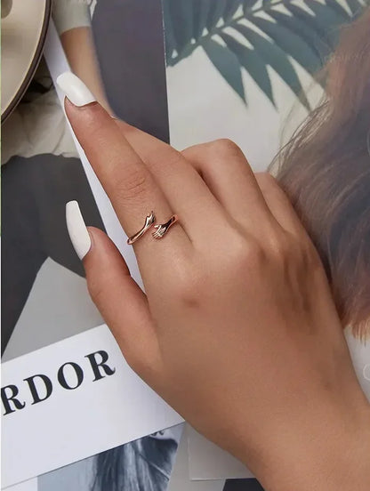 Bague Étreinte en Argent Sterling (Ajustable)