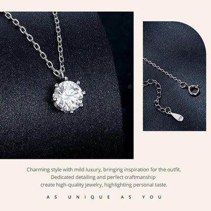 Collier pendentif éblouissant en argent sterling avec moissanite de 0,8 carat