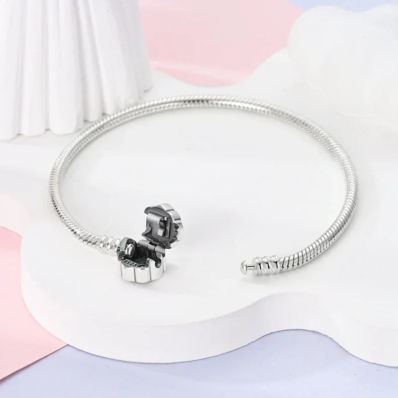 Bracelet jonc flocon de neige en argent sterling avec oxydes de zirconium