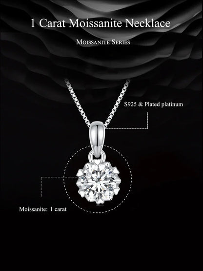 Collier pendentif en argent sterling avec moissanite 1 carat Stellar Shine