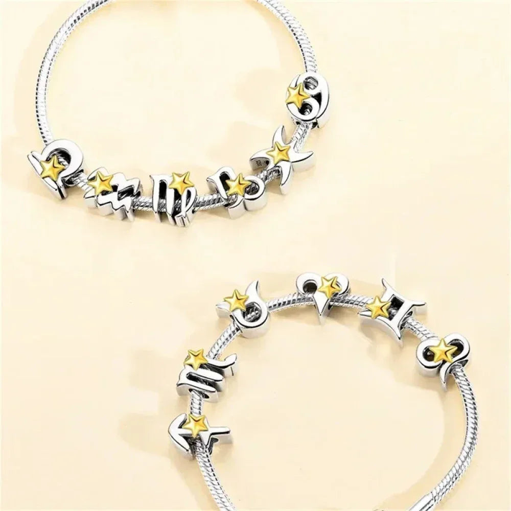 Breloque Zodiaque Délicate en Argent 925 : Personnalisez Votre Bracelet Avec Votre Constellation