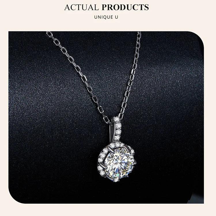 Petal Perfection 1ct Moissanite Sterling Silver Pendant Necklace