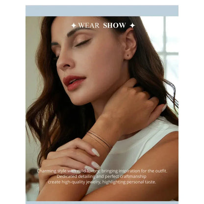 Bracelet triple couche en argent sterling – Plaqué or blanc