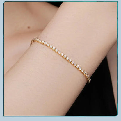 Bracelet de tennis en argent sterling 925 et zircone cubique