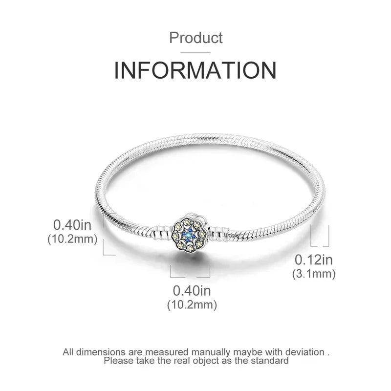 Bracelet jonc flocon de neige en argent sterling avec oxydes de zirconium