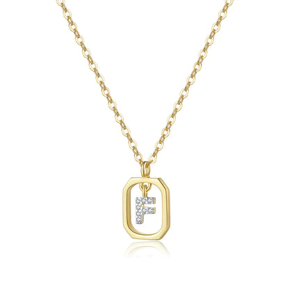 Collier initial personnalisé en argent sterling 925