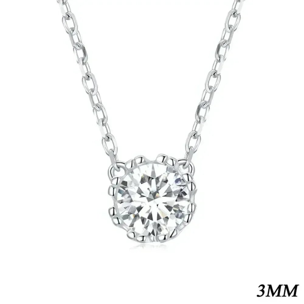Gorgeous Shiny Choker - 925 Sterling Silver Geometric Cut Zircon Pendant Necklace