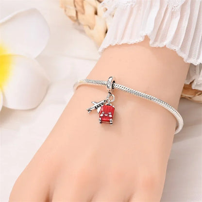 Breloque de voyage en argent sterling Crimson Horizons