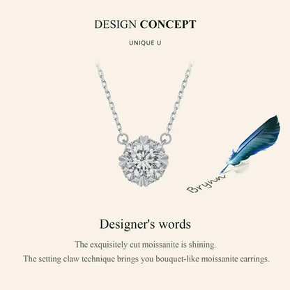 Alternative éblouissante au diamant : Collier pendentif en argent sterling avec moissanite de 1 carat