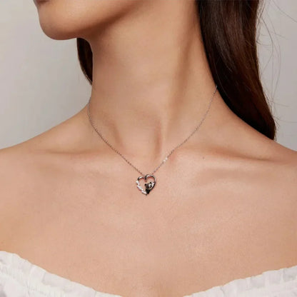 Collier Panda Bébé en Argent Sterling 925 avec Cristal | Pendentif Animal Mignon en Émail Chaîne Maillon | Cadeau pour Femme - 17.71'' Scn453