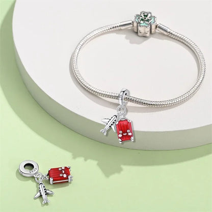 Breloque de voyage en argent sterling Crimson Horizons