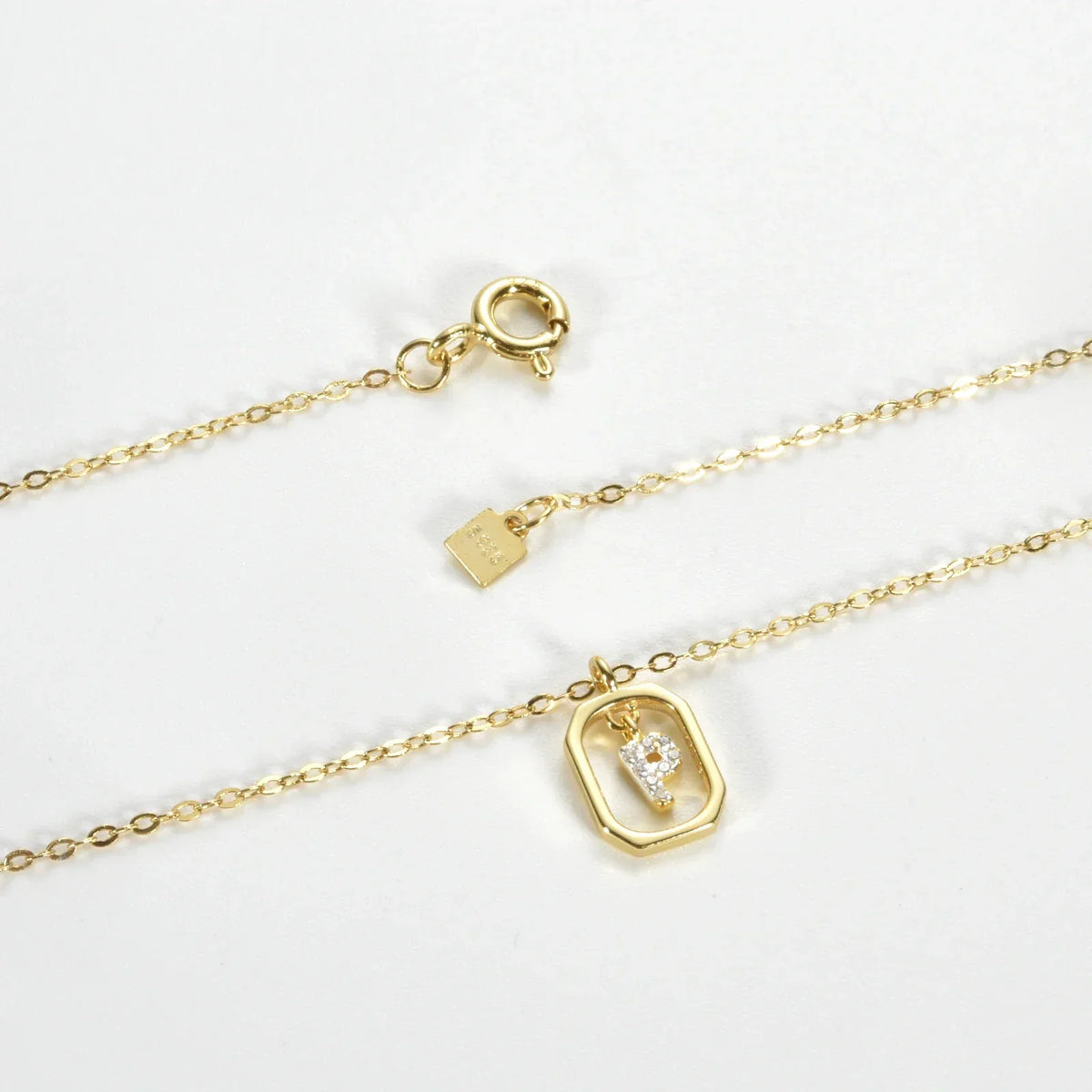 Collier initial personnalisé en argent sterling 925