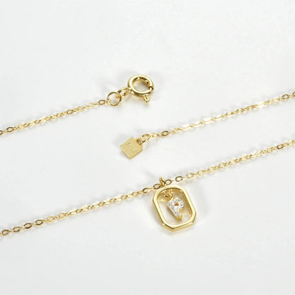 Collier initial personnalisé en argent sterling 925