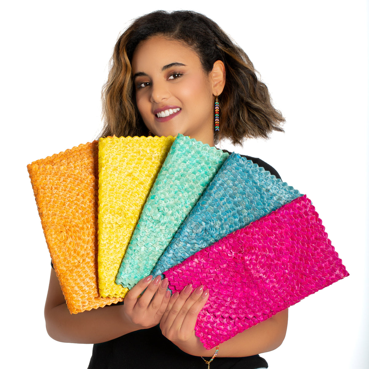 Pochette en feuille de pandan – Rose