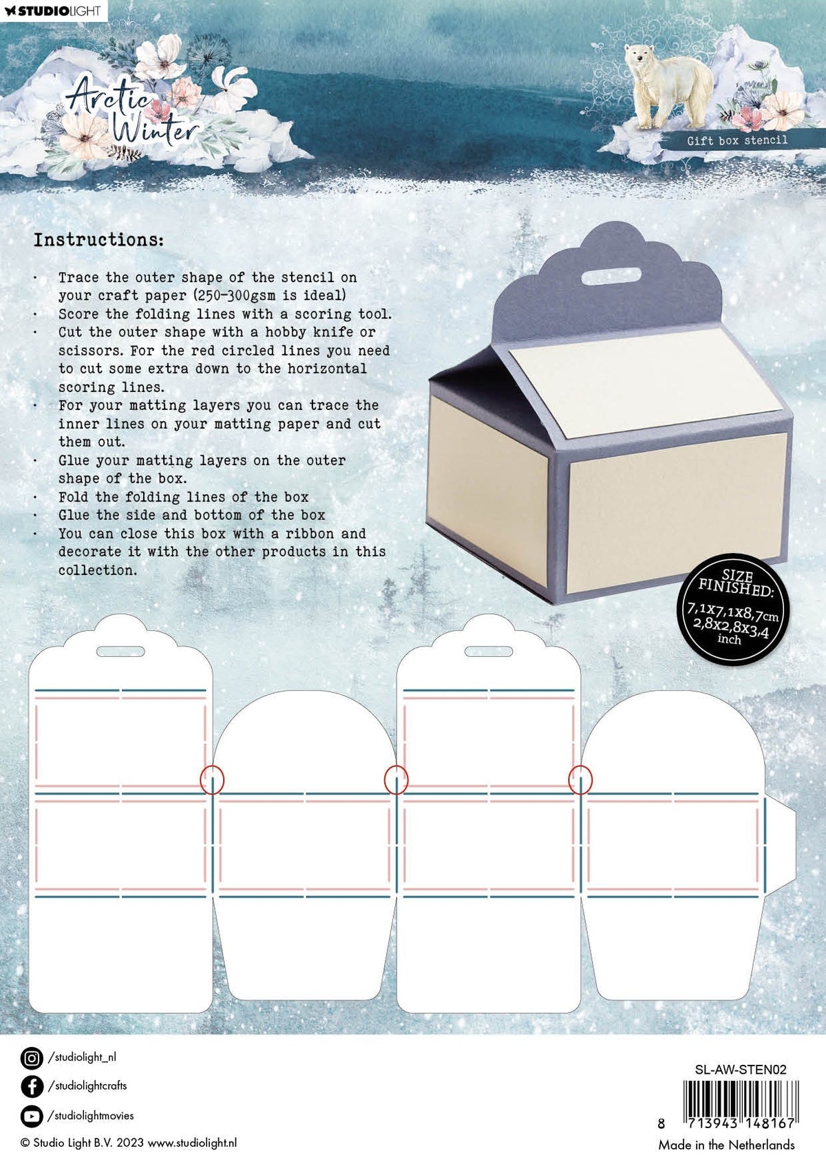 SL Pochoirs Coffret Cadeau Hiver Arctique 155x297x1mm 1 pièce n°02