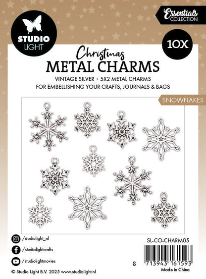 SL Metal Charms Snowflakes Essentials 10 Pieces