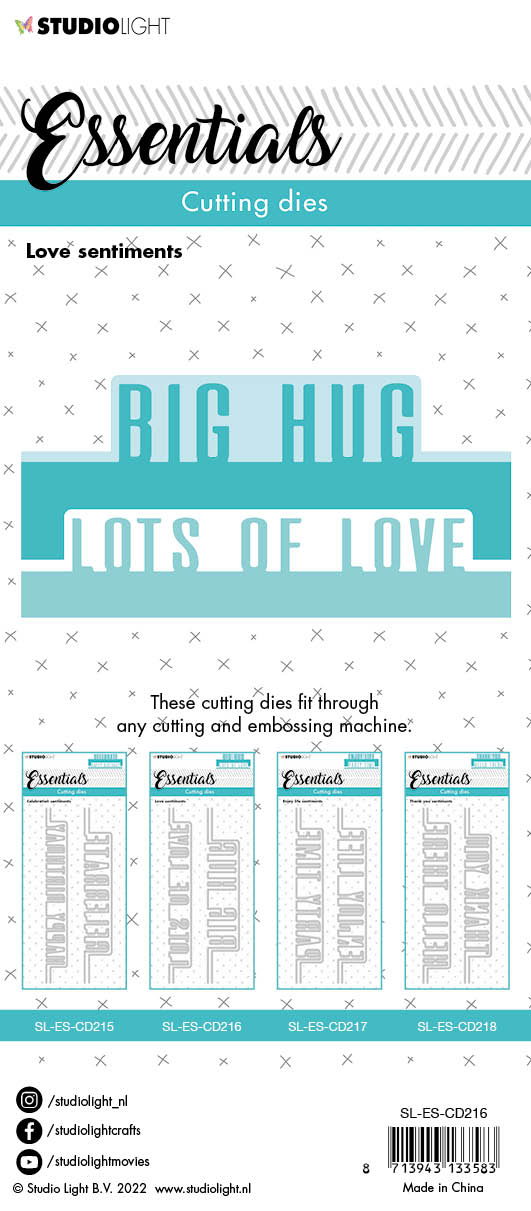 Matrices de découpe SL Love Sentiments Essentials 62x152x1mm 4 pièces n°216