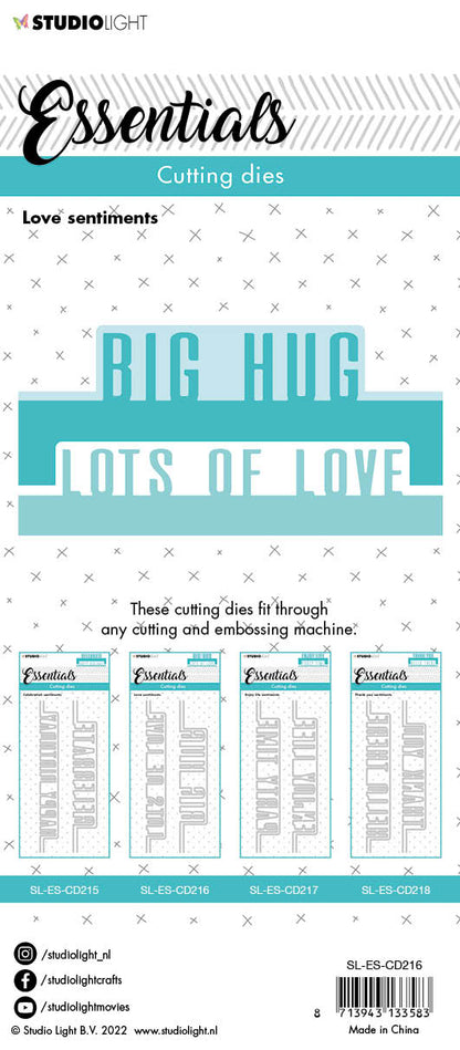 Matrices de découpe SL Love Sentiments Essentials 62x152x1mm 4 pièces n°216