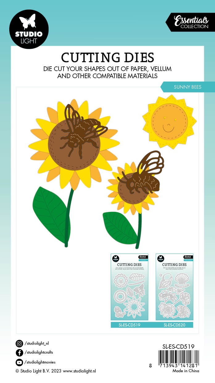 SL Matrices de découpe Abeilles florales Essentiels 96.2x139x1mm 12 PC nr.519