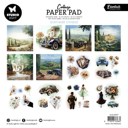 Bloc de papier SL Collage Oldtimer Chique Essentials 24 feuilles