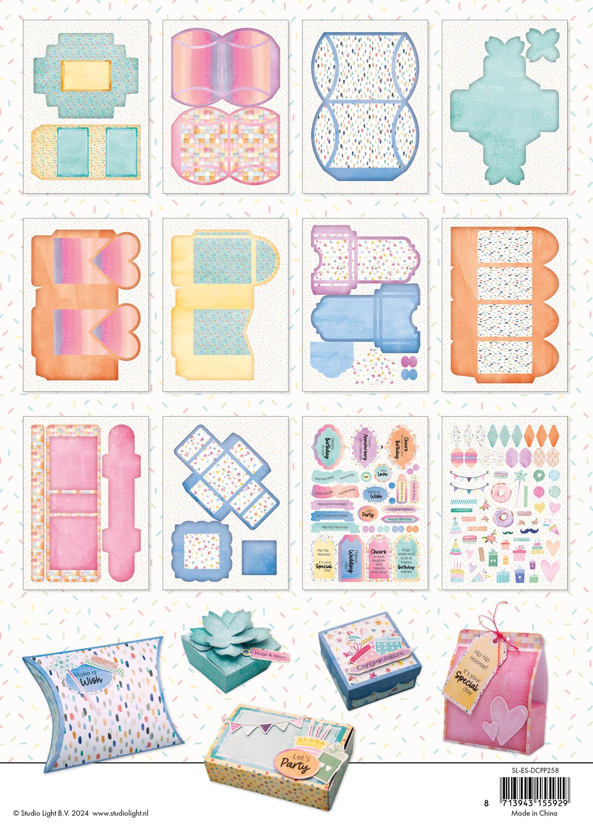 SL DIY Coffrets cadeaux Hip Hip Hooray Blocs de papier Essentiels 12 F