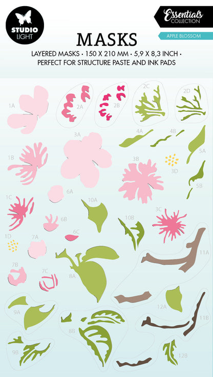Pochoir SL Apple Blossom Essentials 150x210x1mm 1 pc n° 173