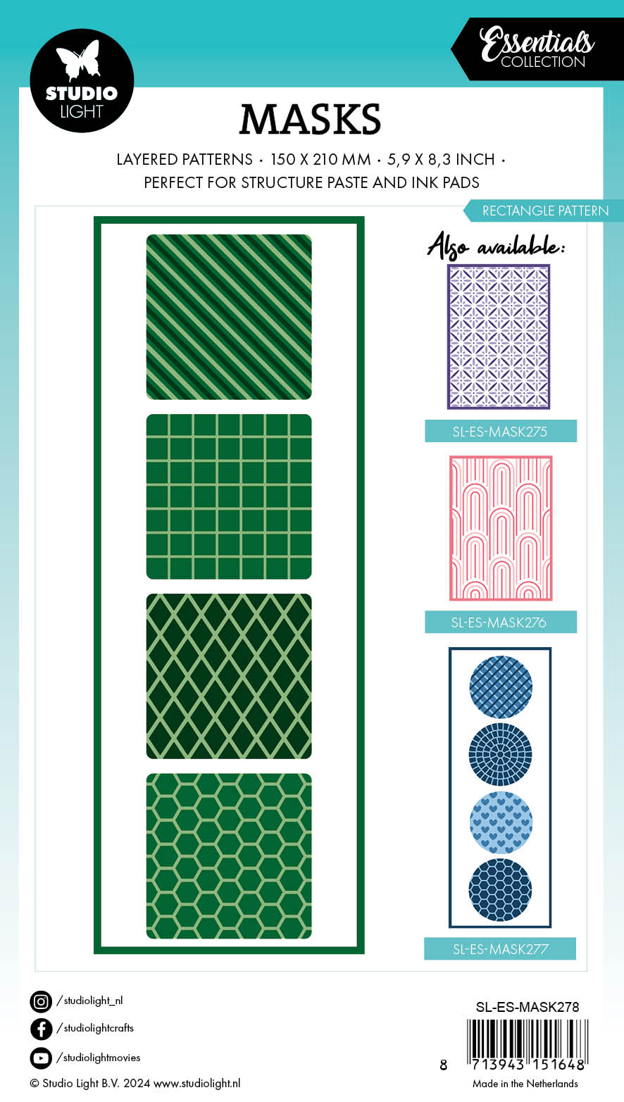Masque Rectangle Motif Essentiel SL 1 PC
