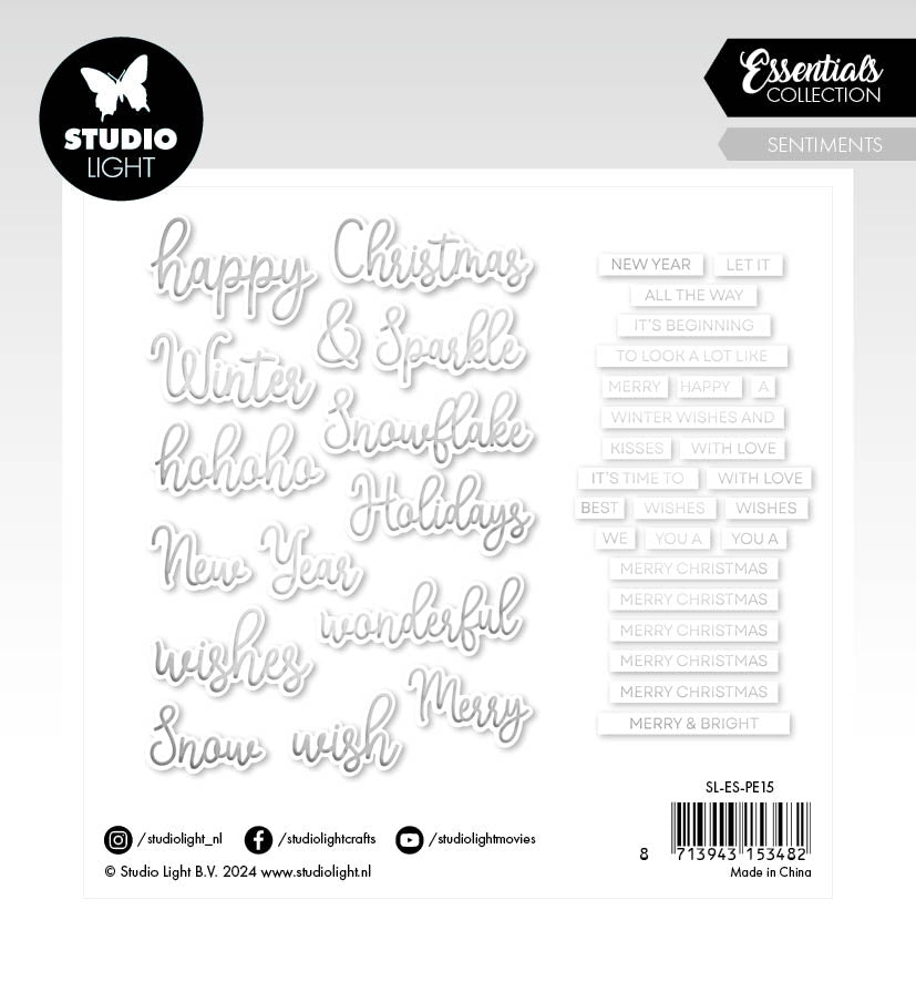 SL Éléments de papier Silver Sentiments Essentials 40 PC