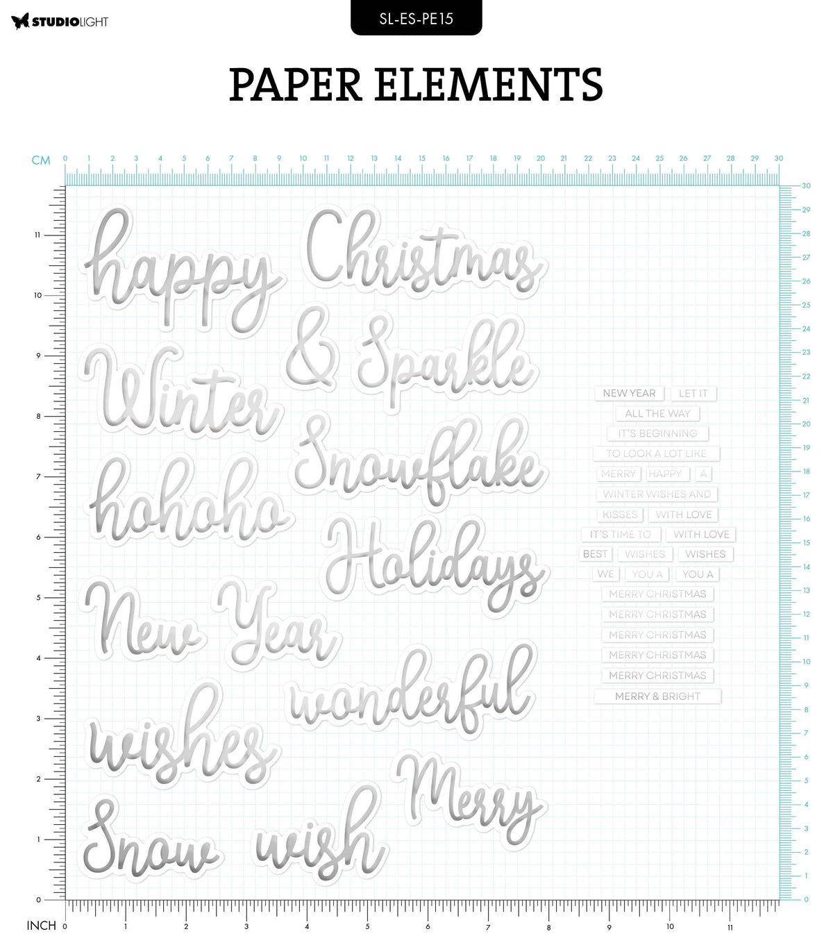 SL Éléments de papier Silver Sentiments Essentials 40 PC