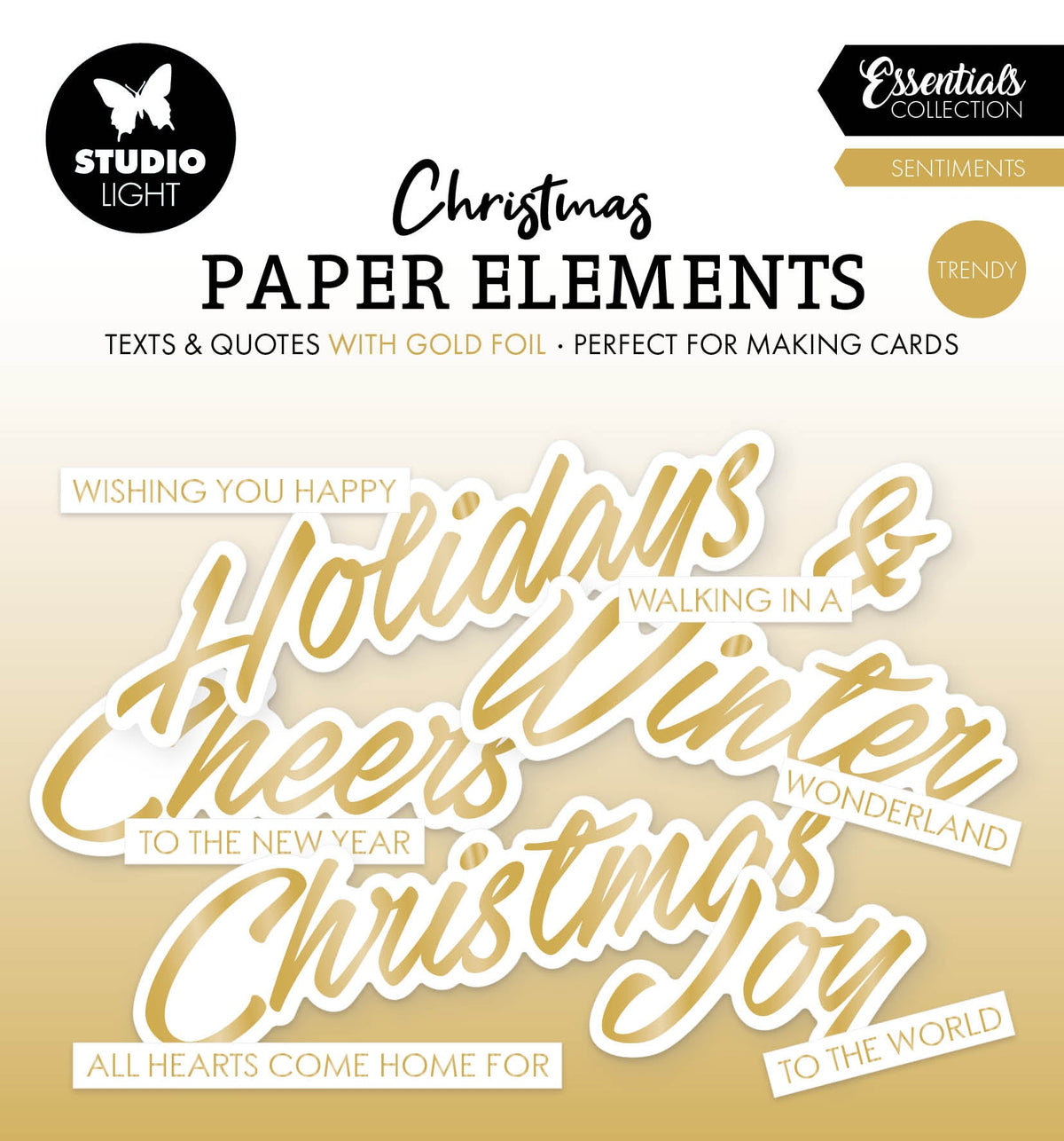 SL Éléments de papier - Doré - Sentiments - Essentiels tendance - 40 pièces