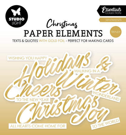 SL Éléments de papier - Doré - Sentiments - Essentiels tendance - 40 pièces