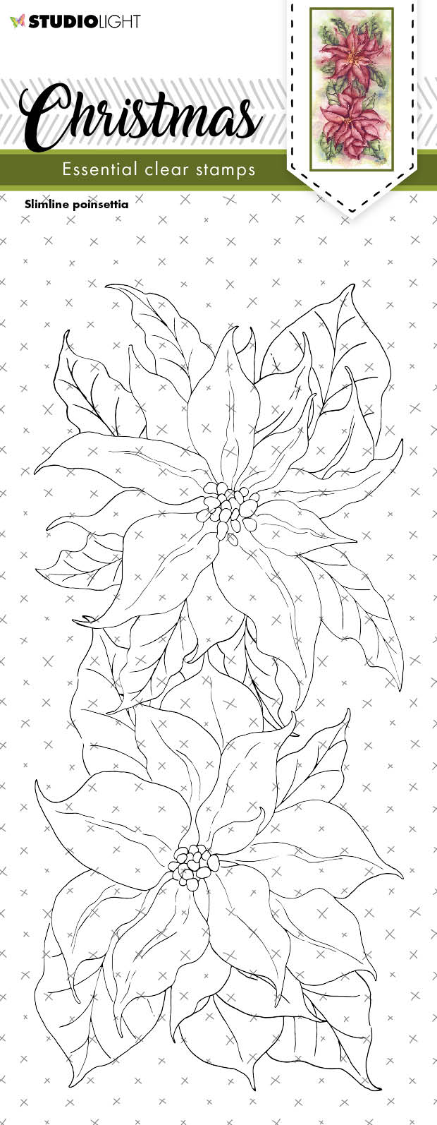SL Tampon transparent Noël Poinsettia Slimline Essentials 105x210x3mm 1 PC n°240
