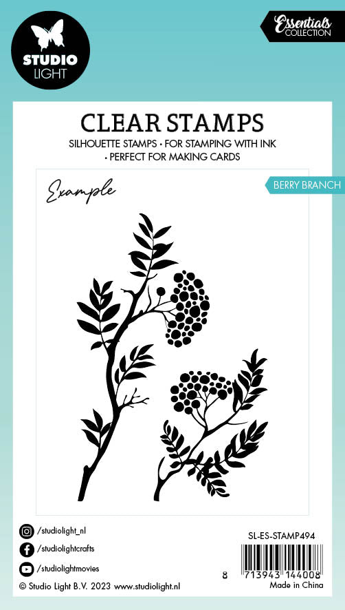 SL Tampon Transparent Branche de Baies Essentials 62x93x3mm 2 PC n°494